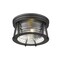 Z-Lite Cape Harbor 2 Light Flush Mount, Matte Black & Clear 491F2-MB - alternate 5